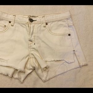 FreePeople White CutOff Jean Shorts
